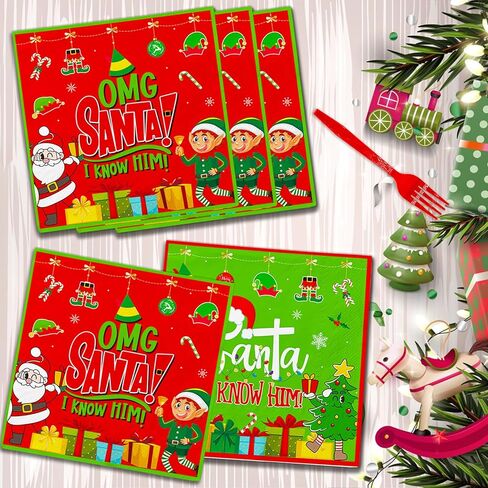 48 قطعة سانتا أنا أعرفه ديكورات الأصدقاء القزم زينة عيد الميلاد سانتا سانتا عيد الميلاد المناديل أدوات المائدة عيد الميلاد لعيد الميلاد قزم زينة عيد الميلاد حزب زينة in Kuwait