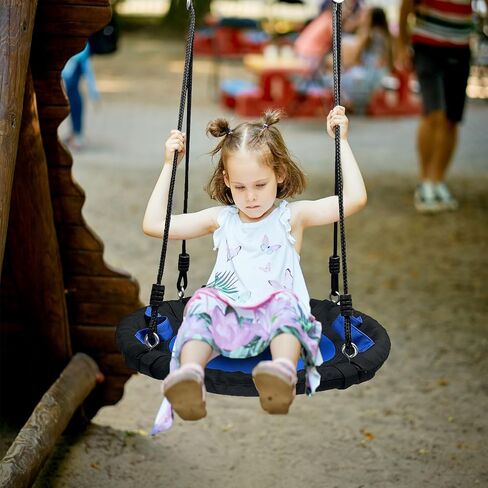 40 Inch Tree Swing for Kids Outdoor，Spider Web Tree Swing,850Lb Weight Capacity，900D Oxford Waterproof with Handles, with 71" Detachable Nylon Rope Swivel，for Backyard, Playground (40Inch-6Colors) in Saudi Arabia