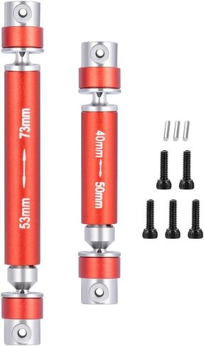 RCLIONS Steel RC Center Drive Shaft 40+53mm Driveshaft for 1/24th AXIAL SCX24 AXI00001 C10 AXI00002 JLU AXI00006 Bronco RC Crawler Car Upgrade Parts (Red) in Saudi Arabia
