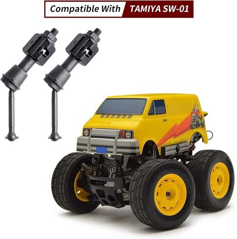 Steel Driveshafts CVD with Aluminum Wheel Hex for Tamiya SW-01 (Black) in Saudi Arabia