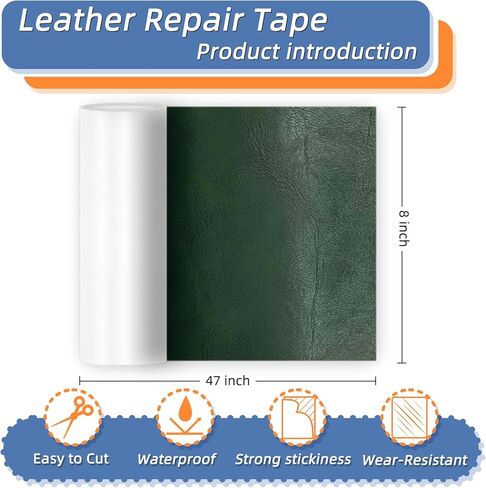 Self Adhesive Leather Repair Patch Wine Red,8x47 Inch Leather Repair Tape for Furniture,Self Adhesive Leather Repair Tape for Couches,Bed,Car Seats,Chair in Kuwait