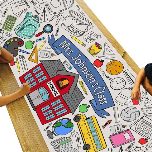 Tiny Expressions - Giant USA Coloring Map for Kids - Rolled, No Creases 72" x 30" - Jumbo Wall Art Poster for Classrooms, Bedrooms - Large Paper Banner (USA Map with Icons) in Kuwait