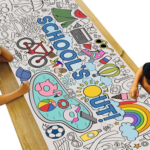Tiny Expressions - Giant USA Coloring Map for Kids - Rolled, No Creases 72" x 30" - Jumbo Wall Art Poster for Classrooms, Bedrooms - Large Paper Banner (USA Map with Icons) in Kuwait