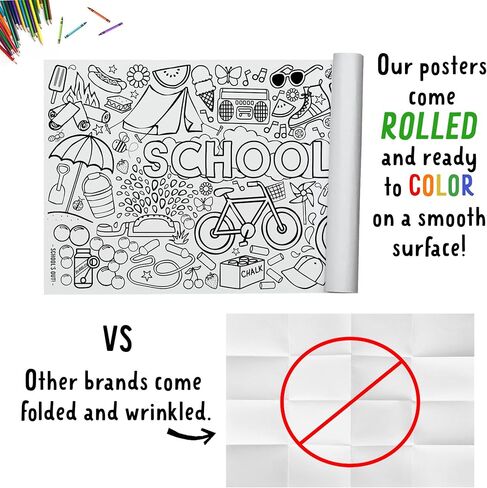 Tiny Expressions - Giant USA Coloring Map for Kids - Rolled, No Creases 72" x 30" - Jumbo Wall Art Poster for Classrooms, Bedrooms - Large Paper Banner (USA Map with Icons) in Kuwait