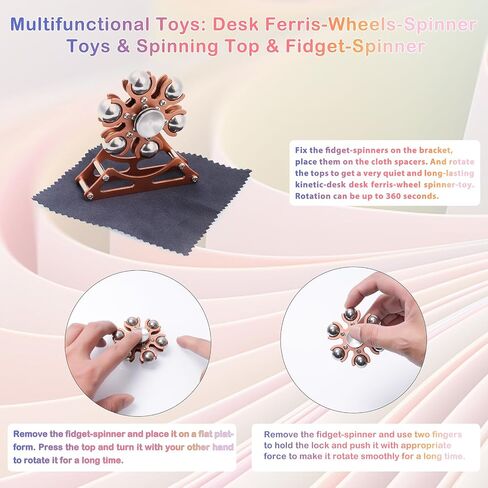Desk-Fidget-Toys for Ferris-Wheels-Spinner: 4mins Kinetic-Metal-Spinner, Cool-Gadgets-Stuff for Kid Children Teen Adult EDC-Toy, ADHD Tools Stress Relief for Office Home School Men Woman Christmas in Saudi Arabia