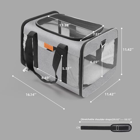 YUNIQUE Cat, Dog Carrier,Grey, Soft-Sided Cat Bag Animal Carriers Travel Puppy Carry As a Toy of Fabric Pet Home (Grey) in Saudi Arabia