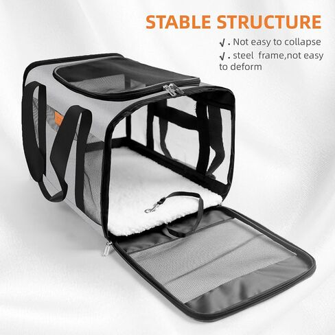 YUNIQUE Cat, Dog Carrier,Grey, Soft-Sided Cat Bag Animal Carriers Travel Puppy Carry As a Toy of Fabric Pet Home (Grey) in Saudi Arabia
