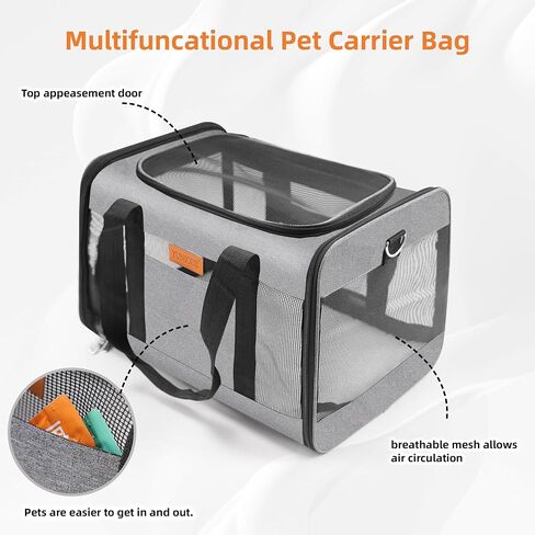 YUNIQUE Cat, Dog Carrier,Grey, Soft-Sided Cat Bag Animal Carriers Travel Puppy Carry As a Toy of Fabric Pet Home (Grey) in Saudi Arabia