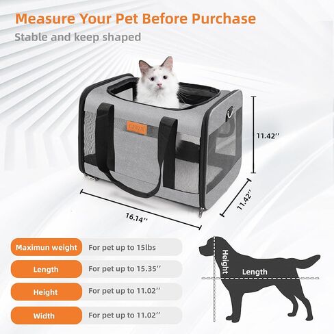 YUNIQUE Cat, Dog Carrier,Grey, Soft-Sided Cat Bag Animal Carriers Travel Puppy Carry As a Toy of Fabric Pet Home (Grey) in Saudi Arabia