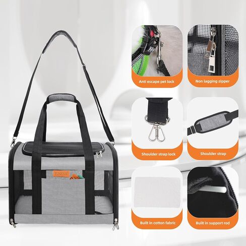 YUNIQUE Cat, Dog Carrier,Grey, Soft-Sided Cat Bag Animal Carriers Travel Puppy Carry As a Toy of Fabric Pet Home (Grey) in Saudi Arabia