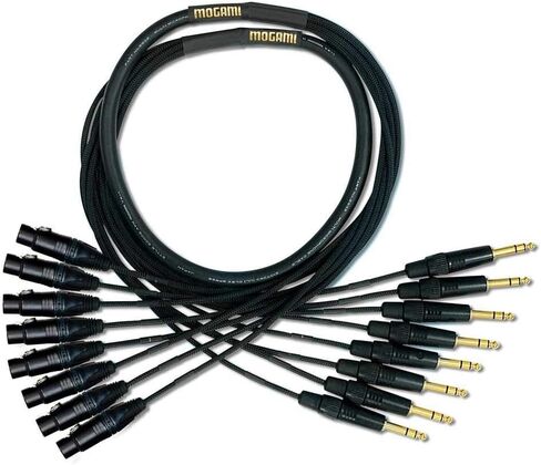 كابل ثعبان موغامي جولد 8 TRS-XLRF-05 لمحول الصوت، 8 قنوات مروحة، XLR-أنثى إلى 1/4 بوصة TRS ذكر قابس، اتصالات ذهبية، موصلات مستقيمة، 5 أقدام in Saudi Arabia