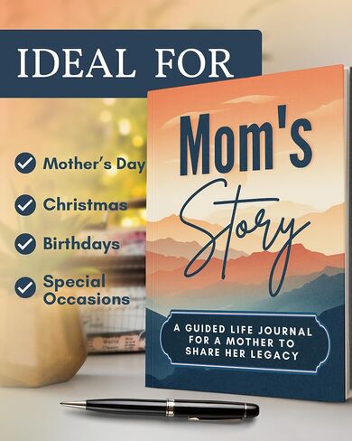 Mom's Life Story Journal: A Meaningful Keepsake for Mom to Share Her Journey and Memories, Book Includes 250+ Prompt Questions, Sentimental Mom Gifts Idea, Sentimental Gifts for Mom for Mother's Day, Birthday & Christmas in Saudi Arabia