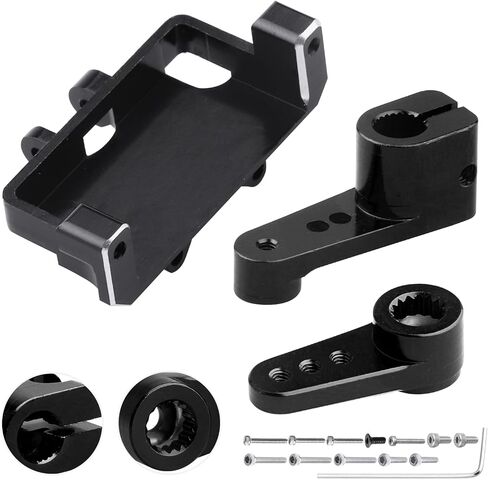 HobbyPark SCX24 Servo Mount Bracket Tray and Servo Horn Arm for Axial SCX24 Gladiator Chevrolet C10 Deadbolt B17 Betty Wrangler JLU CRC Bronco in Saudi Arabia