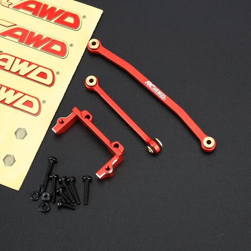 RCAWD مؤازرة جبل + وصلة توجيه مجموعة 3 قطع لـ 1/18 1/24 Scx24 FMS Fcx18 Fcx24 Rc أجزاء ترقية السيارة الزاحفة أحمر in Saudi Arabia