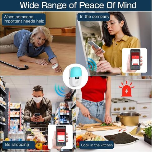 WiFi Caregiver Pager Wireless, Issufel Smart App Emergency Life Alert System Fall Call Button for Elderly Home Patients Disabled Pregnant Woman Seniors 1 Receiver+1 Call Button(2.4GHz Wi-Fi Only) in Saudi Arabia