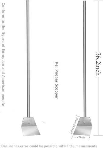 Stainless Steel Spade Poop Scoop,Large Pooper Scooper with Long Handle,33.4 inch Scooper for Pet Waste Indoor Outdoor Cleaning Easy Wash (Pooper Scooper Only) in Saudi Arabia