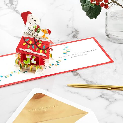 Hallmark Signature Paper Wonder Pop Up Christmas Card (Peanuts, Snoopy's Dog House) in Saudi Arabia