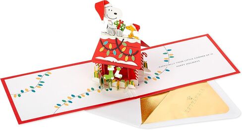 Hallmark Signature Paper Wonder Pop Up Christmas Card (Peanuts, Snoopy's Dog House) in Saudi Arabia