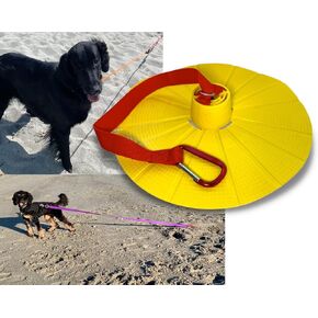 BeachGrip - مرساة شاطئ للكلاب - ربطة عنق على الشاطئ للكلاب - مصممة خصيصًا للعمل في الرمال - صغيرة وخفيفة وسهلة الاستخدام ومتينة - الإكسسوار المثالي لاصطحاب صديقك الكلب إلى الشاطئ!