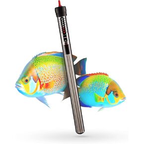 Aquatop 300W Titanium Heater with Anti-Overwind Knob – Adjustable Temperature – for 75 Gallons – 14.5" Height – for Freshwater & Saltwater Tanks