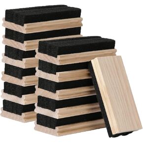 12 Pack Chalkboard Erasers for Blackboard,Wood Chalk Eraser， Dustless Wool Felt Chalkboard Eraser for Students Teachers Blackboard Office School Supply