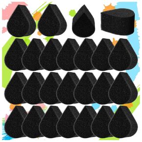 25 Pcs Face Paint Sponges for Kids and Adults Face Painting, Water Droplet Shape Face Makeup Use Paint Sponges, Black Face Painting Kit Professional for Valentine's Day Gifts, Halloween Make Up Supply