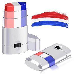 Red White Blue Stick Face Paint 2 PCs Patriotic America USA Face Body Paint 4th of July Face Paint Independence Day Face Painting Kit for Independence Day Makeup Baseball Softball Players
