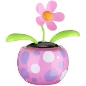 Solar Dancing Solar Powered Dancing Pink Flower in Colorful Shape Flip Flap Animated Bobblehead Dancer Window Sun Catcher Car Dashboard Decor Solar Power Kits Learning and Education