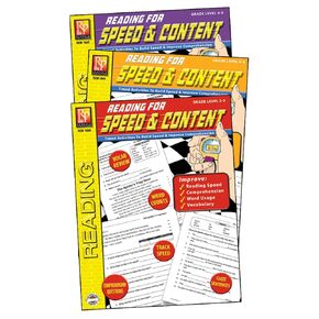 Remedia Publications REM1043 Reading for Speed & Content 3-Book Set Grade 0.79" Height, 8.66" Wide, 11.26" Length (Pack of 3)