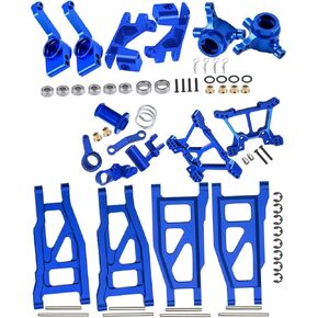 Upgrades Part for 1/10 Slash 4x4 VXL/Stampede 4x4 VXL,Alloy Suspension Arm,Caster Block,Steering Blocks,Rear Stub Axle Carriers,Steering Bellcranks,Shock Tower,Green (More Durable Arm)