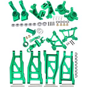 Upgrades Part for 1/10 Slash 4x4 VXL/Stampede 4x4 VXL,Alloy Suspension Arm,Caster Block,Steering Blocks,Rear Stub Axle Carriers,Steering Bellcranks,Shock Tower,Green (More Durable Arm)