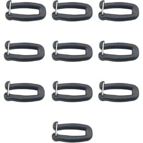 10PCS 25mm Black Plastic Sliding Three Button Bulk Free Adjustable Buckle Detachable Square Buckle Outdoor Rucksack Satchel Elastic Hook Buckle For Webbing Connection