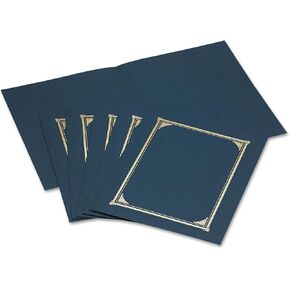 45332 Certificate/Document Cover, 12 1/2 x 9 3/4, Navy Blue, 6/Pack