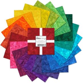 Robert Kaufman Fabrics Prisma Dyes Bright Rainbow Ten Inch Squares
