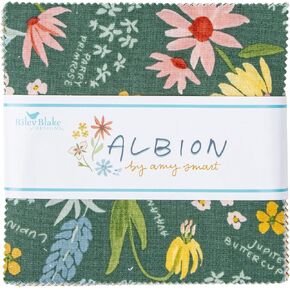 Albion Riley Blake 5-inch Stacker, 42 Precut Fabric Quilt Squares by Amy Smart, Assorted