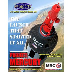 MRC Academy #0062001 Mercury Capsule Plastic Model Kit, 1/12 Scale, 0.5 Liters, Black