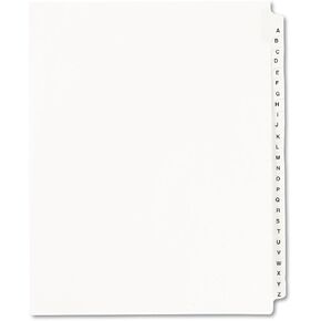 Avery 01400 Avery-Style Legal Exhibit Side Tab Divider, Title: A-Z, Letter, White