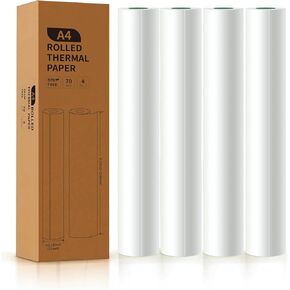 US Letter Thermal Printer Paper 4 Roll, 8.5 inches Wide, Fax Paper, Compatible with M08F, MT810 and Other Portable Thermal Printers (4 Rolls | 8.5''x23')