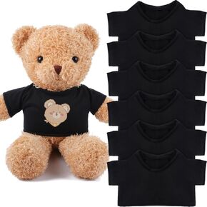 6 PCS Stuffed Bear Clothes Tee Shirt Sublimation Plush Bear Shirts Classic Stuffed Animal Bear T Shirts for 14-18 Inches Stuffed Bear Dolls