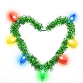 Sixexey Light Up Christmas Necklace LED Bulbs Necklaces Xmas Holiday Party Favor Supplies Accessories for Women