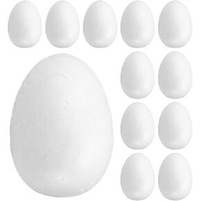 Murtenze 12PCS 2.75 Inch Fake Eggs Easter Eggs Craft Foam Eggs, White DIY Painting Solid Eggs for Easter Christmas Halloween Holiday Crafts Making Handmade DIY Painting School Projects