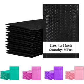4x8 Inch Bubble Mailers 100 Pack, Self Seal Padded Envelopes for Small Business, Waterproof Shipping Bags, Teal