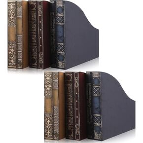 Geetery 6 Pcs File Magazine Organizer 3 x 11 x 12'' Vintage Decorative Classic Books Themed Magazine Holder Easy to Assemble Classic Books Rack File for Shelves Desk Home(Chic)