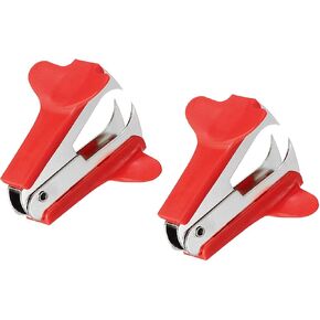 YOKIVE 2 Pcs Staple Remover, Mini Puller Steel Jaw | Staples Removal Great for Office Home Desktop (Red)