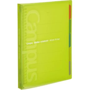 Kokuyo Campus Slide Binder with 5 Tab Dividers, Middle Type, B5, 26 Holes, Up to 100 Sheets, Transparent, Japan Import (RU-P333NT)