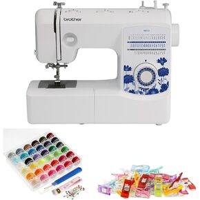 Brother MZ53 Mechanical Sewing Machine Certified Refurbished+Sewing Clips with Box 100 pc+36 Pc Bobbins & Sewing Thread (Renewed) (3 Items)