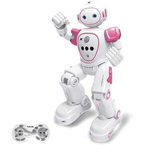 RC Robot Toys Gesture Sensing Smart Robot Toy for Kids Can Singing Dancing Speaking Christmas Birthday (pink)