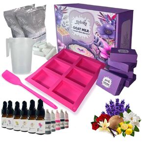 Maboko Goat Milk Soap Making kit for Adult Includes Goat Soap Making Supplies | Soap Molds, Soap Base, Soap Box. Great DIY Kits for Adults. Inclusive Soap Making kit for Adults Beginners