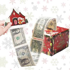 ALIBBON Merry Christmas Money Box for Cash Gift Pull, Money Gift Boxes for Cash, Money Holder for Cash Gift, Money Pull Box for Cash Gift, Money Gift Holder Money Surprise Box Christmas Gift Box