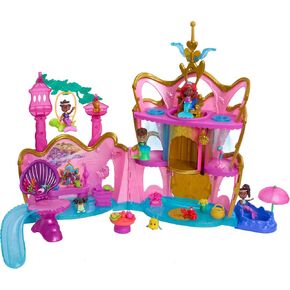 Just Play Disney Junior Ariel Deluxe Atlantica Palace Playset and 4-inch Figures, Lights and Sounds, 22-Pieces, Bonus Pieces, Kids Toys for Ages 3 Up
